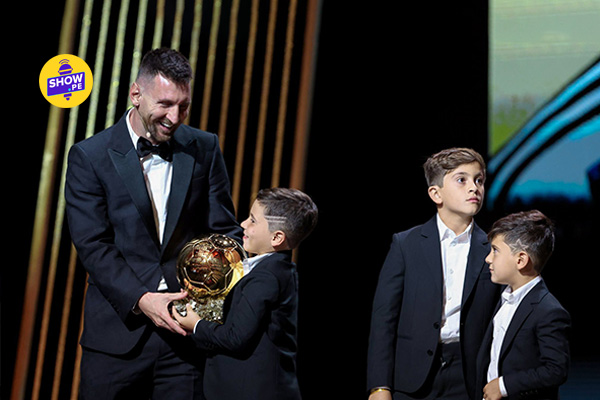 Lionel Messi Lionel Messi recibió su octavo balón de oro en compañía de sus hijos