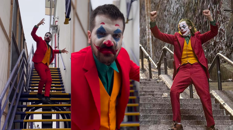 Halloween: José Peláez se disfraza del ‘Joker’ y recrea famoso baile en las escaleras