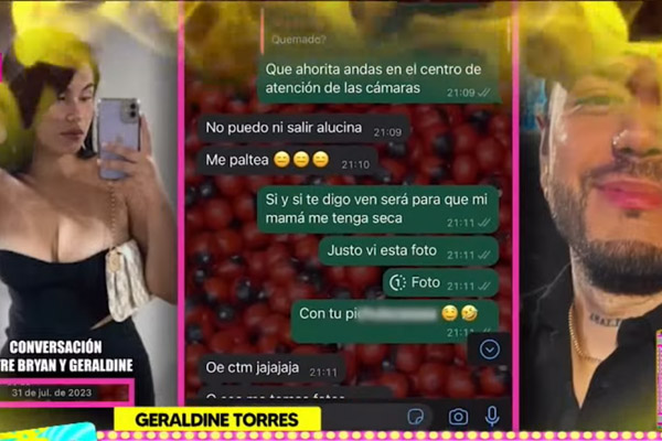 Chats picantes y encuentros calientes entre Bryan Torres y Geraldine ¡Detalles Exclusivos!