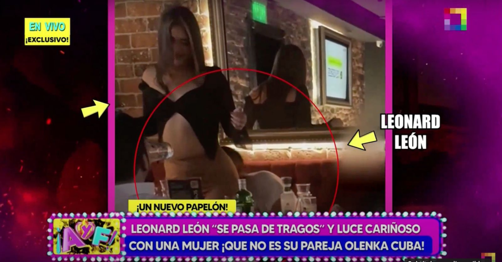 Leonard León con una mujer que no es Olenka Cuba.